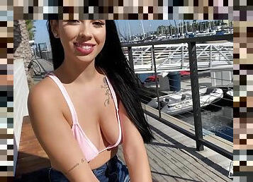 Giving Gaby Ortega Italian cream - busty Latina Gaby ortega outdoor marina hookup reality