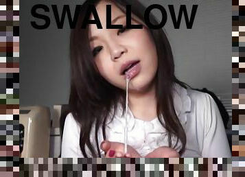 Cum in mouth ending for cum swallowing Japanese chick Nozomi Yui