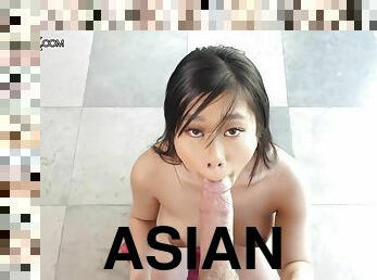 Petite Asian Gal Blows My Long And Hard Pink Donger