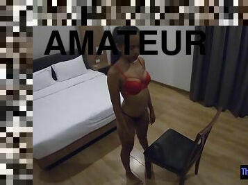 Homemade amateur porn video with sexy Thai teen girlfriend slut