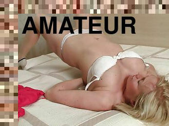 Chubby amateur chick Katya Gannau spreads her legs to masturbate
