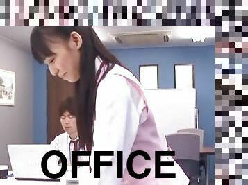 Cum on ass ending after wild office fucking with Aino Kishi