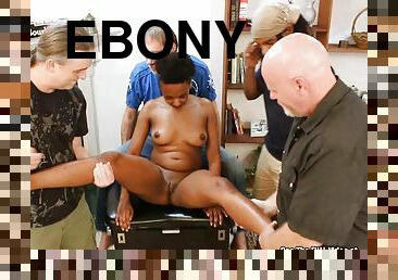 Ebony Cutie Bukkake Gang Bang Party Fuck