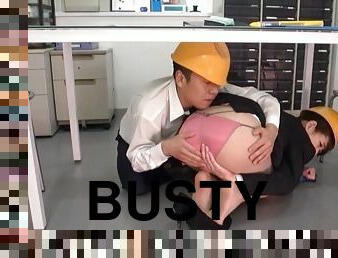 Busty Japanese chick gets her pussy fucked by a horny boss