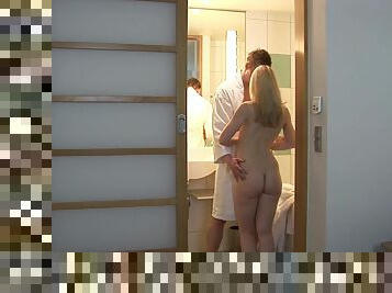 German blonde skinny teen girlfriend in hotel