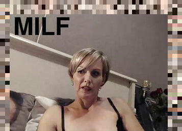 Hot blonde MILF teasing and masturbates on webcam