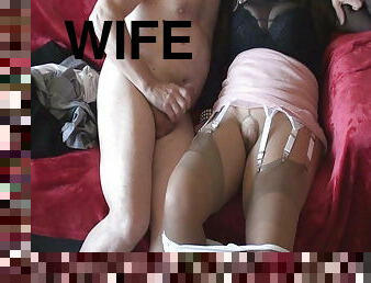 Wife in stocking humiliated her husband