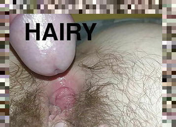 Hairy teen pussy close up