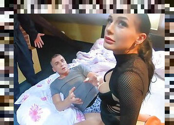 Helpless whore has no choice so why she has sex with cops