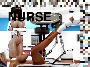 Nurse Nina helps her futanari patients in a 3D animation