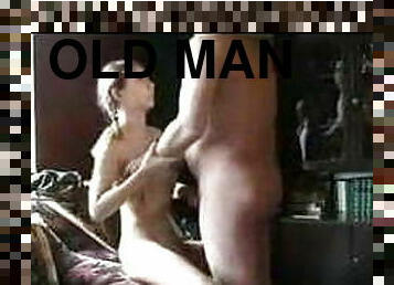 Teen fuck with old man at home