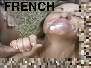 Two BBC and french mature outdoor fuck