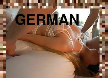 Slutty German teen in lingerie make blowjob