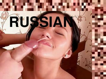 Russian Teen Sucking and Fucking Big Cock Stranger