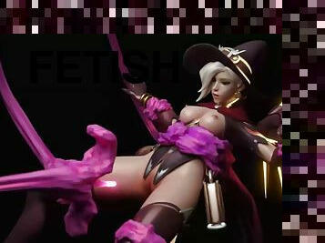Blonde witch fuck by tentacles