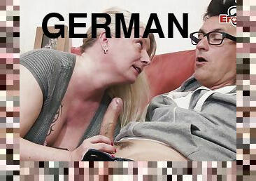 German milf with big boobs seduced and fuck