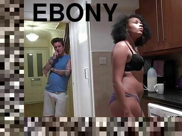 FUCK MY EBONY MILF IN THE KITCHEN AND CUM IN MOUHT