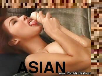 Asian Masturbating Her Hairy Pussy Alone For Arousement