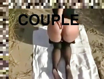 Horny couple passe un bon moment a la plage