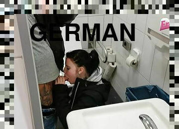 German public toilet blowjob with girlfriend
