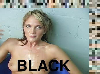 Gloryhole fun with a large black cock and slutty blonde Spring Thomas