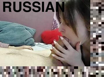 Russian teen gives POV blowjob