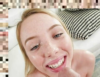 Amateur Dixie Lynn Gets Cum On Her Freckles