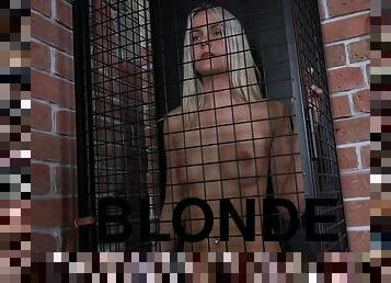 Blonde girlfriend tied up and used as a sex slave by her lover