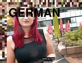 German redhead bitch public pick up casting Date in berlin