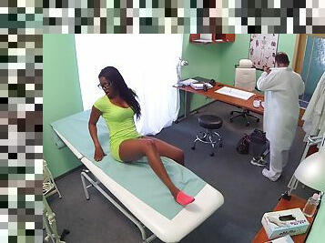 Ebony patient Jasmine Webb from England gets fucked by the doctor