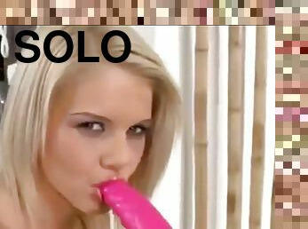 Sexy Blonde Cherry Masturbates With Pink Toy