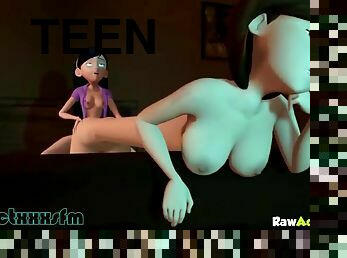 These teen titans fucking nicely and Helen Parr fucked hard by futanari Violet Parr