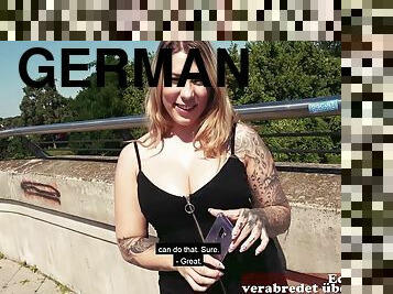 German public pick up Mia Blow street fuck