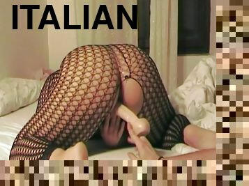 Fishnet Fucking With Italian Amateurs After A Long Travel