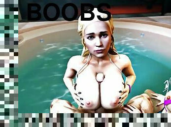 Amazing big boobs chicks from video games giving good titjob on huge cock players