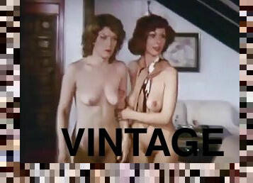 Vintage German orgy with two beautiful girlfriends