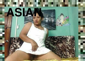 Astonishing Asian in high heels does some teasing