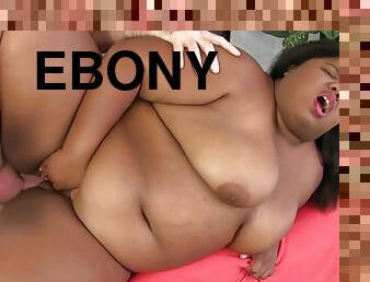 Fat Ebony Slut Peaches Love Gorges Herself on Old White Cock