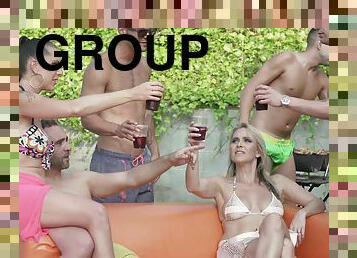 Texas Patti and Lana Vegas enjoy orgy by the pool with their friends