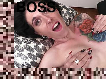 Buxom Marie Bossette masturbates while getting a tattoo