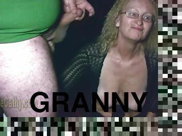 Crazy granny gets fucked in the cinema in hot vintage scene