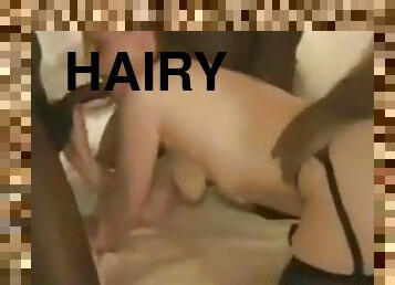Hairy amateur slut fucked by a big cocks