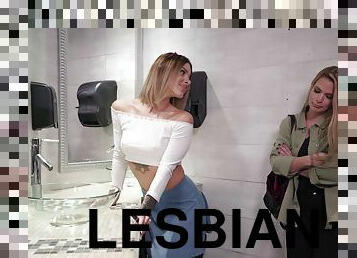 Cute lesbian teen babes Evelin Stone and Sloan Harper fingering