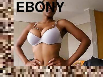 Ebony native babe facialized after anal casting