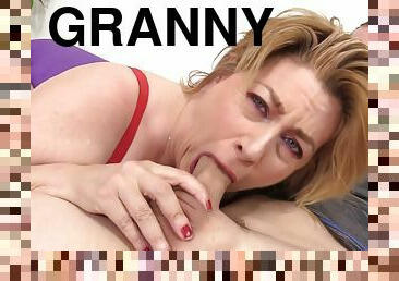 Juicy Granny Penny Sue Enjoys Sucking and Fucking a Stiff Cock