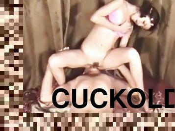 Homemade cuckold husband movies hotwife fucks an older bull