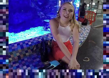 Blonde in miniskirt Alyssa Cole picked up on the street and fucked