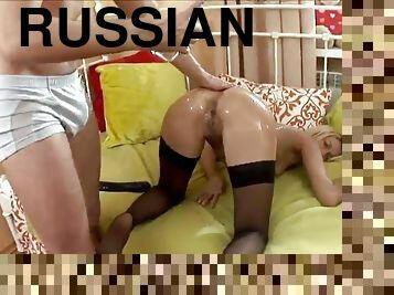 russe, anal, ados, couple, bas, brutal, trou-du-cul, en-nylon, abusée