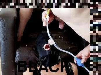 Milk enema, black kiss and piss in the mouth