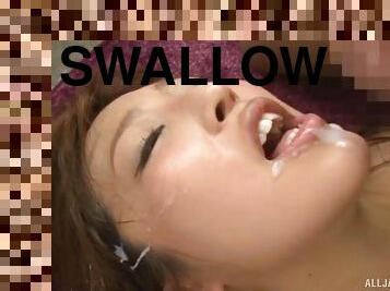 Mizukawa Sumire loves swallowing cum after getting pounded